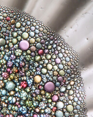 Abstract colorful bubbles with metallic textures