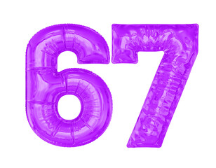 Purple Balloon Number 67