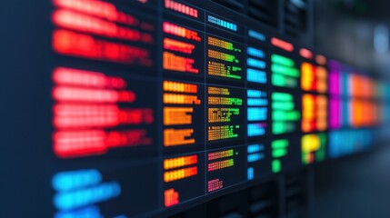 Colorful Display of Digital Data on Modern Technology Interface