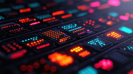 Obraz premium Abstract Digital Background with Colorful Light Patterns and Texture