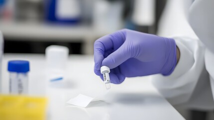 Medical professional carefully performing an HIV test, emphasizing care and precision in healthcare services