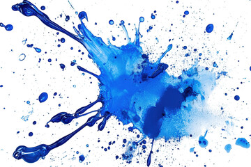 abstract blue paint splatters on a transparent background the paint has a textured look and has a slight sheen