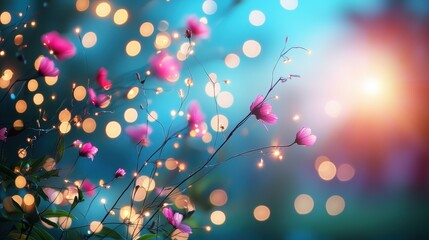 A fireworks display illuminating the night sky, with blurred bursts of color and light creating a celebratory and awe inspiring effect.