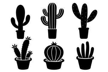 A different Cactus vector silhouette