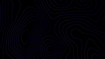 Abstract white on black background Topographic line map pattern. Abstract gold lines on dark background with wavy pattern	