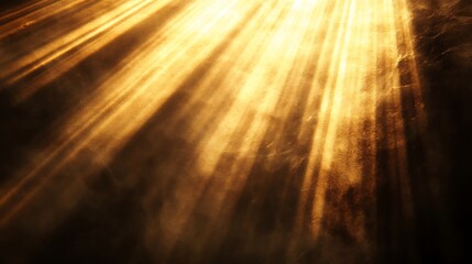 Radiant sunbeams intensely shining through dark smoky atmosphere photo. AI Generated