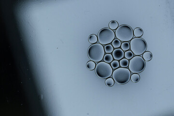 Minimalist monochrome bubble arrangement