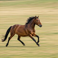 Obraz premium bay horse running