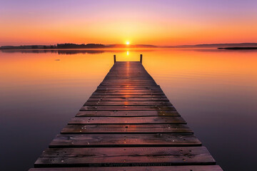 Serene Lakeside Sunset