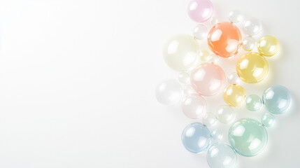 Pastel Dream: A whimsical arrangement of pastel-hued bubbles, capturing a dreamy and ethereal aesthetic.  