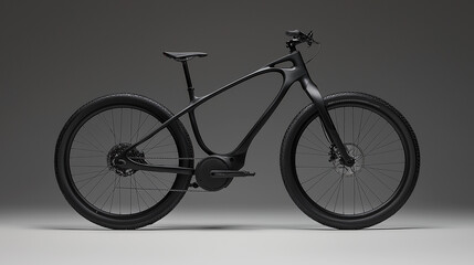 Sleek Black Electric Bicycle: A modern, all-black electric bicycle, showcasing its sleek design and technological features. Perfect for eco-conscious urban commuters and cycling enthusiasts. 