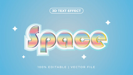 Space 3d text effect editable eps vector text effects retro vintage style