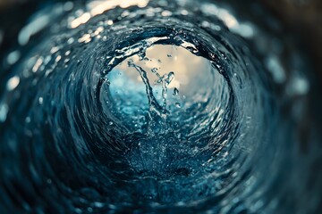 Water Wave Tunnel: A mesmerizing view inside a breaking wave.