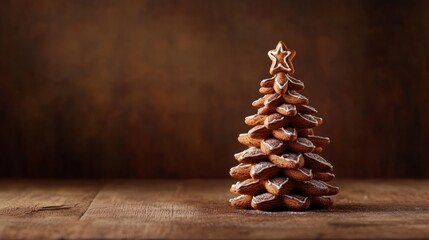 concept of fir with gingerbread copy space