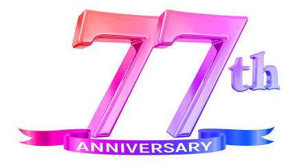 77 Year Anniversary Gradient Number 