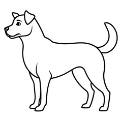 A dog line art with white background