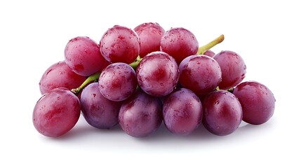 Red Grapes Closeup Photo Isolated on Plain Background. AI Generated