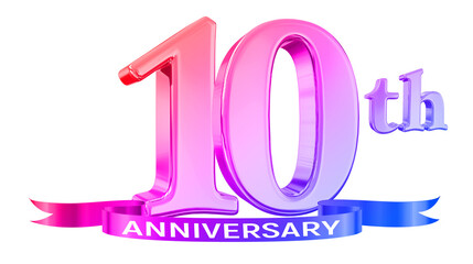 10 Year Anniversary Gradient Number 