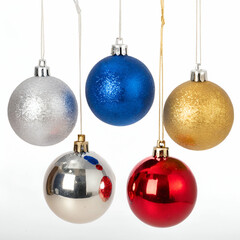 christmas balls on white background