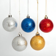 christmas balls on white background