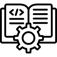 machine learning icon illustration design with outline