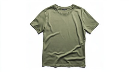 Blank Short sleeve t shirt mockup, dark green T-shirts front and back view, used as design template isolated on white background