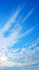 Undisturbed Serenity - Hypnotic Blue Sky and Dancing Clouds with a Dash of Evening Sunshine
