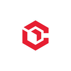 Hexagon Letter C Logo design vector template