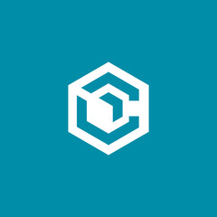 Hexagon Letter C Logo design vector template