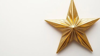 Obraz premium Christmas gold star white background.