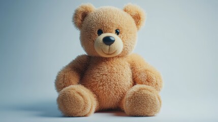 Obraz premium Cute teddy bear isolated on white background. Plush toy object.