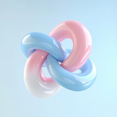 Colorful Abstract Sculpture with Swirls and Twists on Light Background