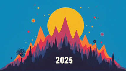 abstract art mount sun rise