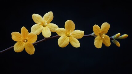 Fototapeta premium Winter jasmine flower photography petal.