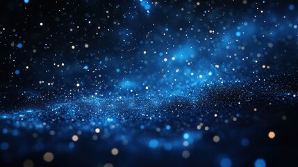 Blue night sky with a lot of firework. Chrismas celebration. Generative AI