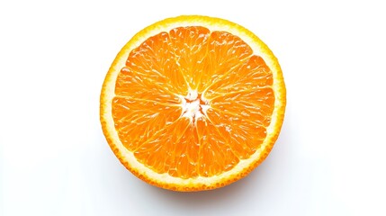 Sliced orange fruit brightly shines closeup mockup photo. AI Generated