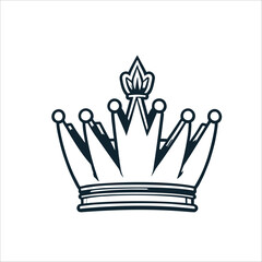 Royal Crown Line Art Illustration