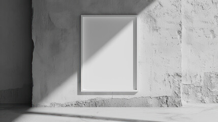 Frame mockup with simple lines on a blank background, designed for basic artwork or photography displays