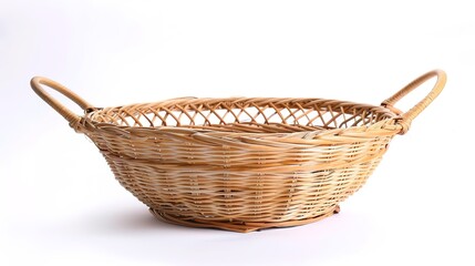 The Appealing Laundry Basket with Clean Clothes on White Background: A Symbol of Housework and Cleaning Chores Done Well.