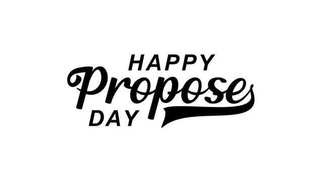 Happy Propose Day text animation lettering is perfect for romantic greeting cards, social media posts, or event invitations.