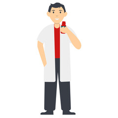 Pharmacist People Character in Cartoon Design. Isolated Vector Illustration