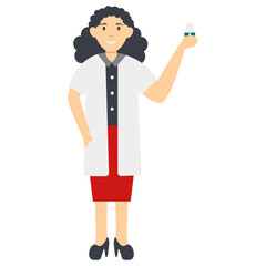 Pharmacist People Character in Cartoon Design. Isolated Vector Illustration