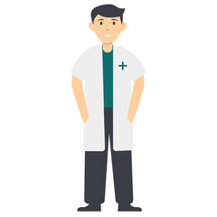 Pharmacist People Character in Cartoon Design. Isolated Vector Illustration