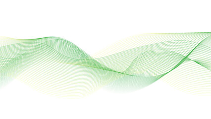 Abstract green wave lines on white background. Abstract background with wavy green.