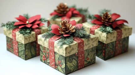 Obraz premium Christmas gift boxes. Christmas decoration.