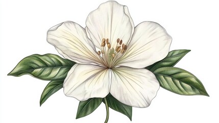 Fototapeta premium Vector illustration of a detailed front view sepal on a white background, highlighting botanical characteristics.