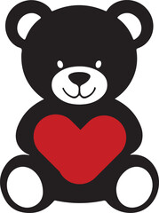 Fototapeta premium Cute Teddy Bear Holding Heart Illustration Ai Generated