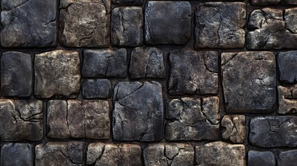 Fototapeta premium Dark Textured Stone Wall Background for Architecture and Design