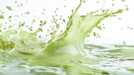 PNG Green tea milk splashing backgrounds white background splattered.