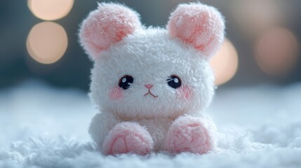 Plush cute toy white background.